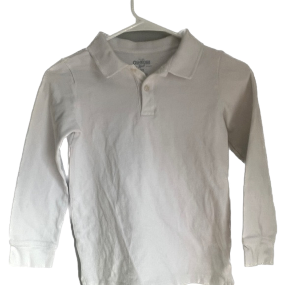 Oshkosh B’Gosh boy’s long sleeve 3 button collar shirt 100% cotton